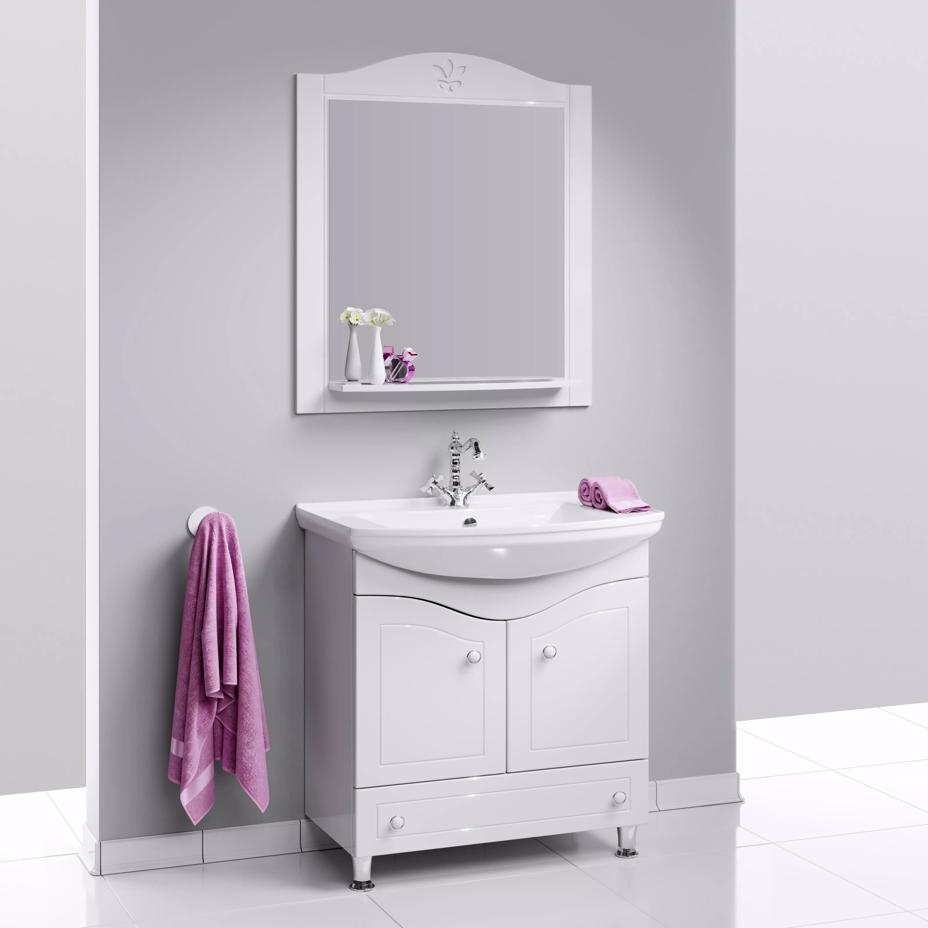 Мебель для ванной Aqwella Franchesca 85, цвет белый - фото 1