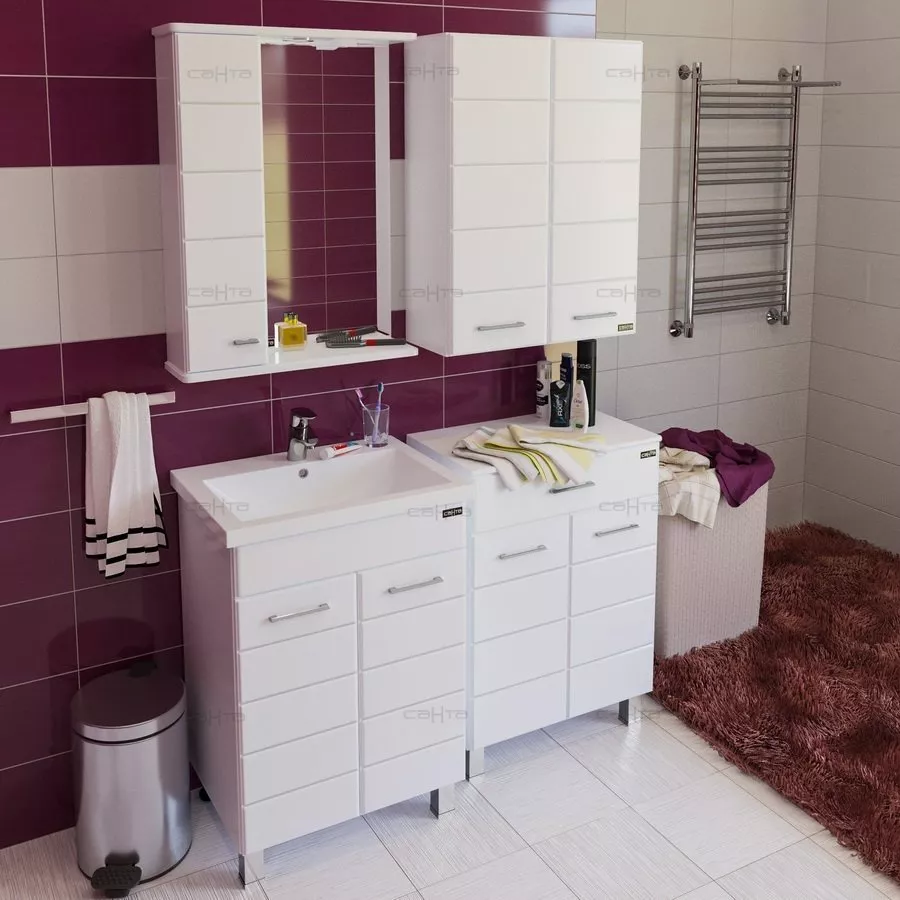 Мебель для ванной СанТа Омега 60, размер 60.5, цвет белый - фото 1