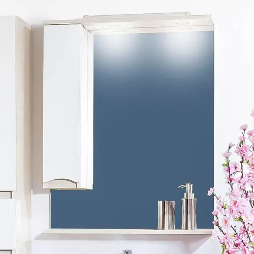 Зеркало-шкаф Бриклаер Токио 60 L светлая лиственница, белый глянец, цвет светлое дерево 4627125411687 - фото 1