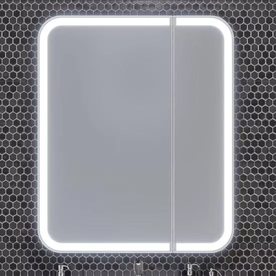 Зеркало шкаф Opadiris Элеганс 80 с подсветкой белый матовый 00-00006876 - фото 1