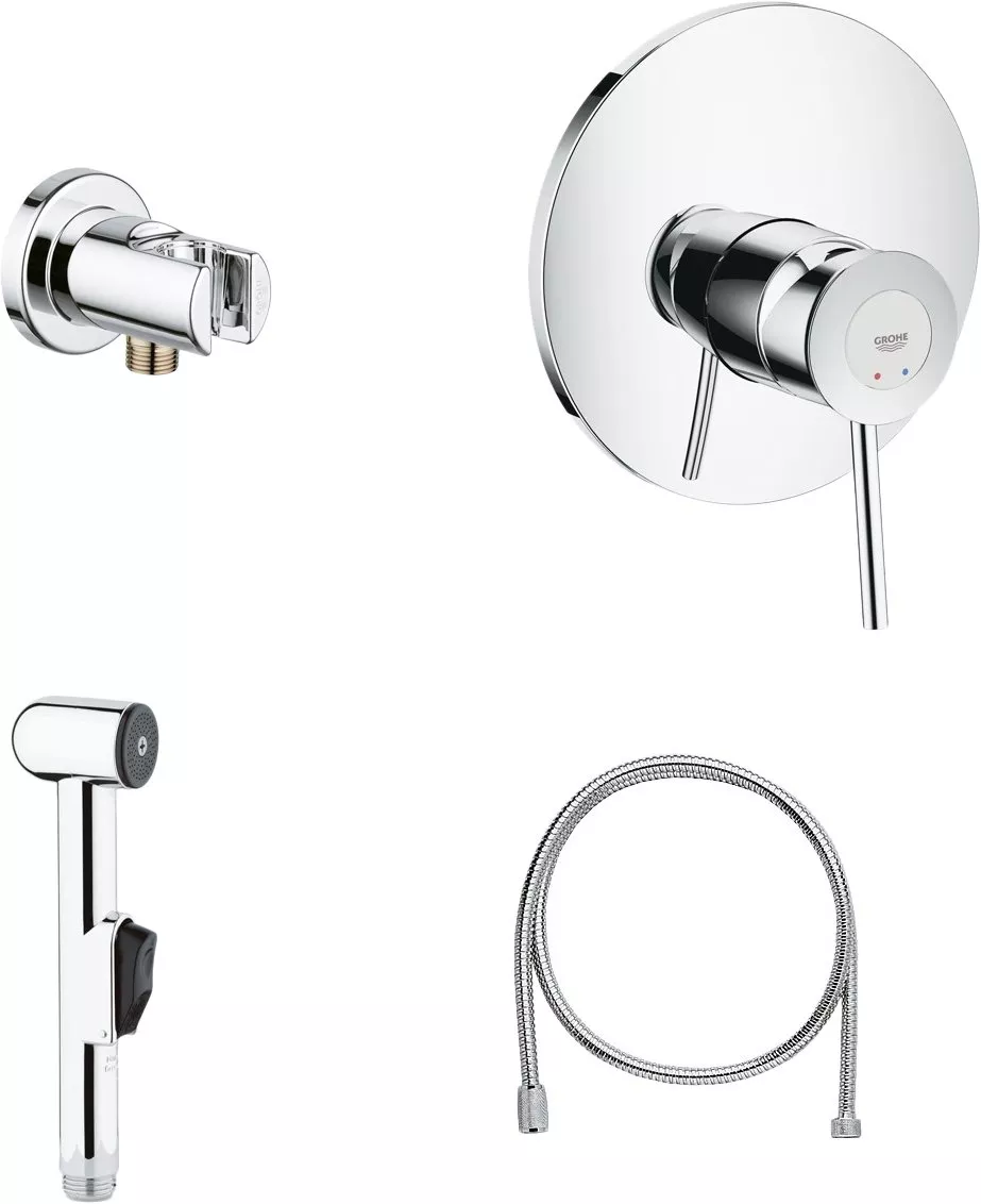 Гигиенический душ Grohe BauClassic 124434 со смесителем С ВНУТРЕННЕЙ ЧАСТЬЮ 20125₽