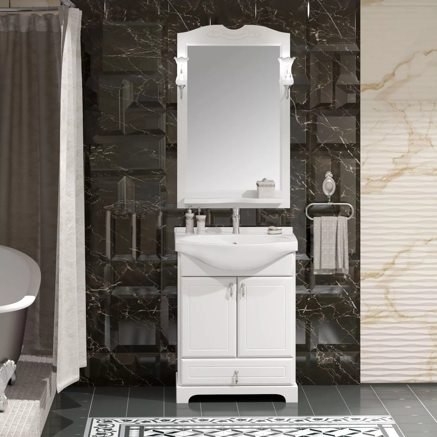 Мебель для ванной Opadiris Клио 65 напольная, белая, цвет белый - фото 1