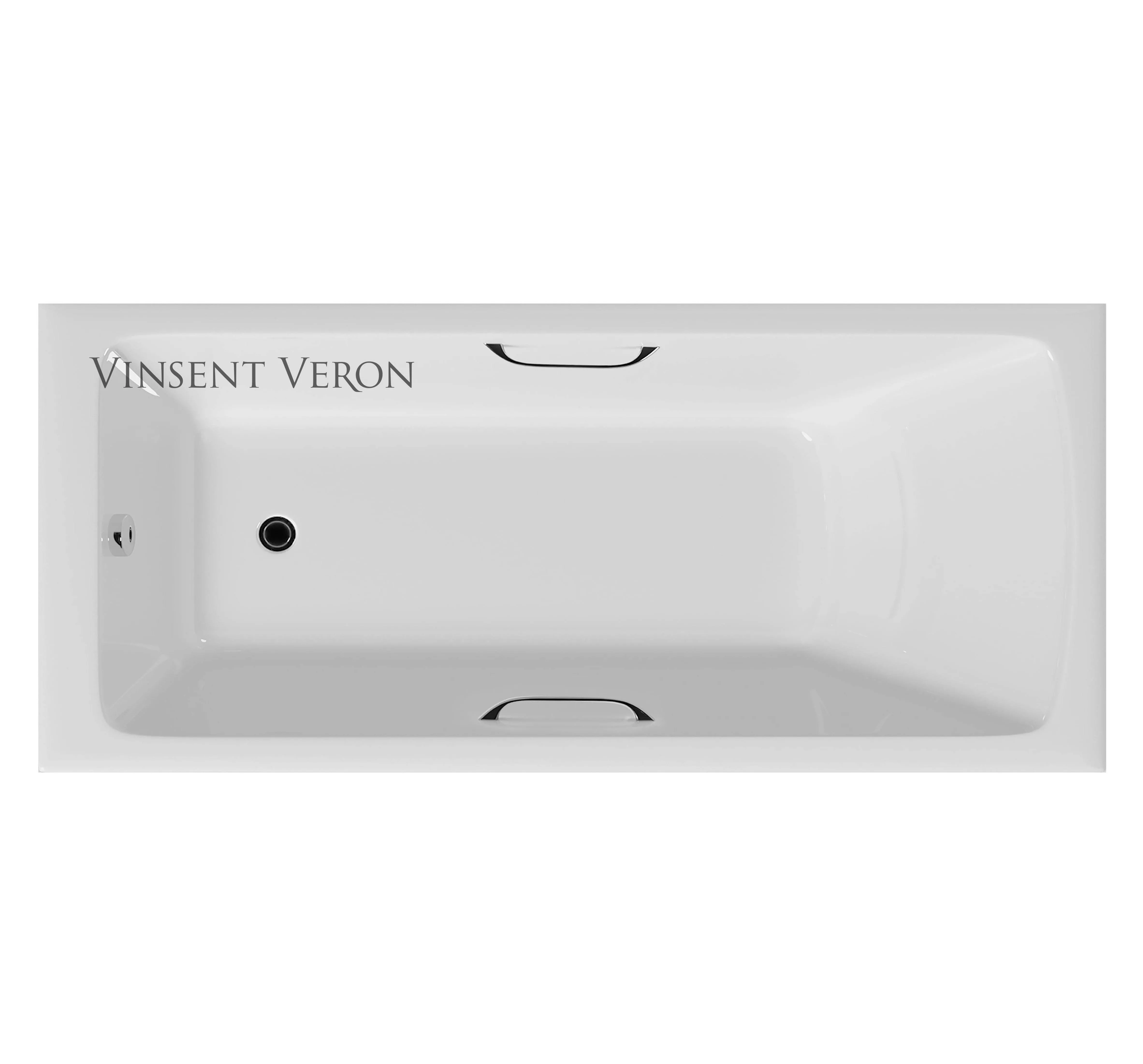 Ванна чугунная Vinsent Veron Kingston 180x80 с ручками белый 114000₽