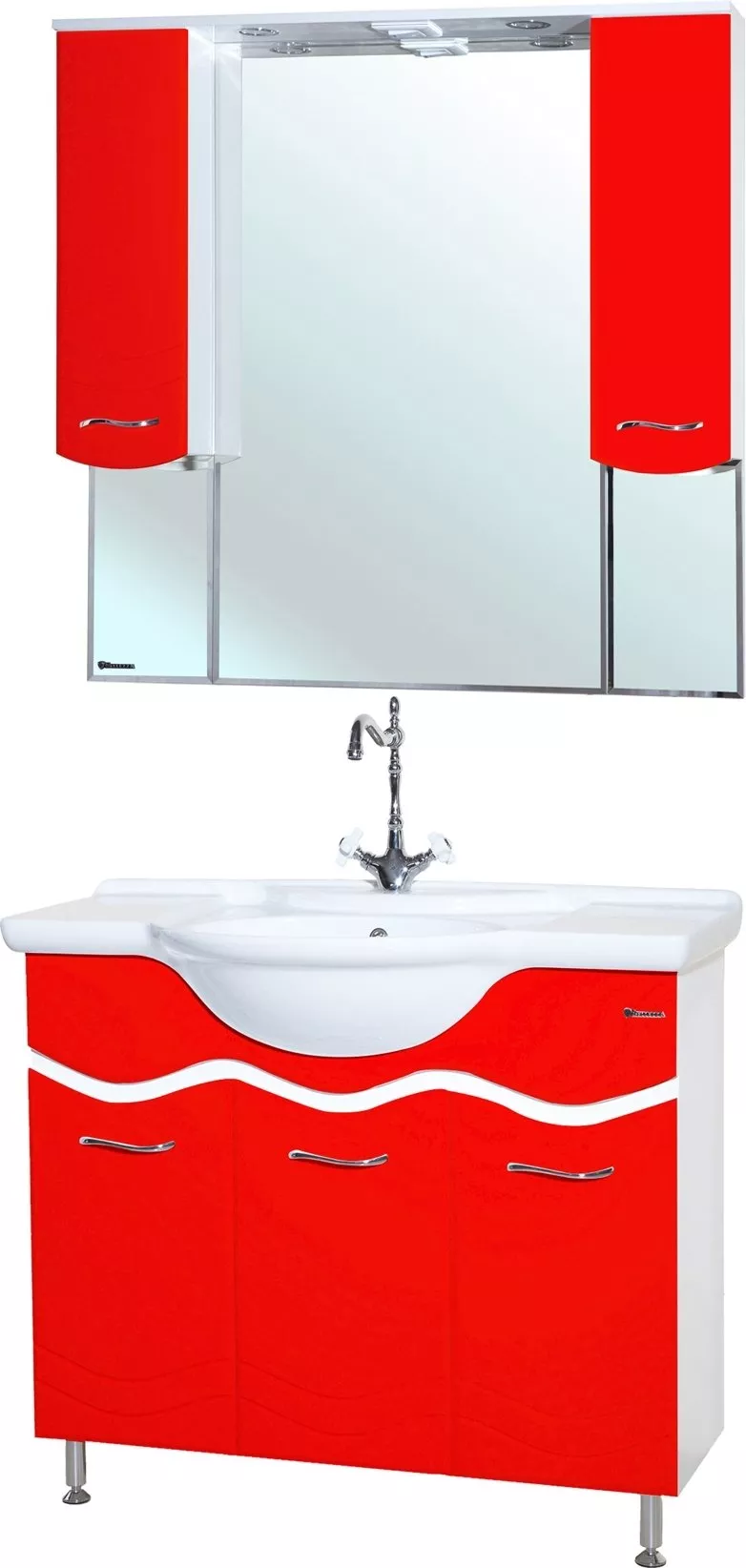 Мебель для ванной Bellezza Мари 105 белая/красная, размер 106.5, цвет белый - фото 1