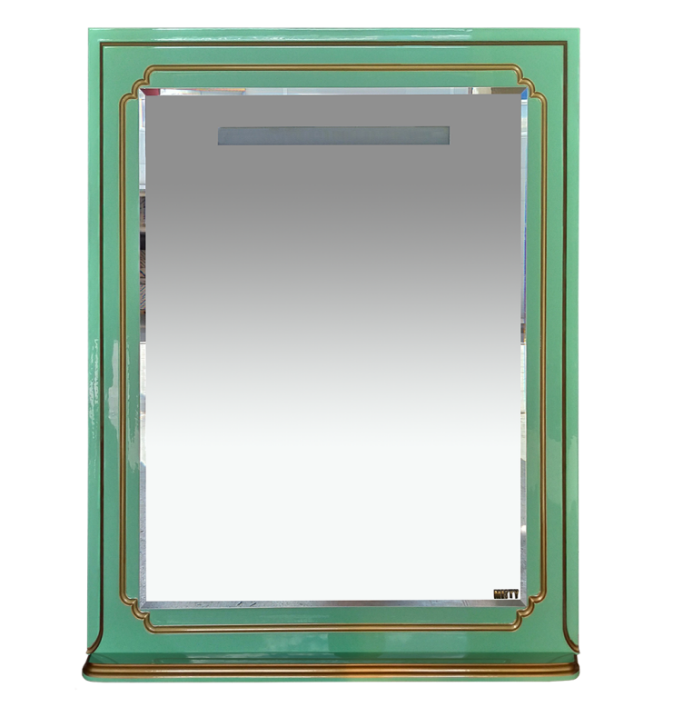 Зеркало с полкой Misty Praga 75 салатовое с патиной Л-Пра02075-073 - фото 1