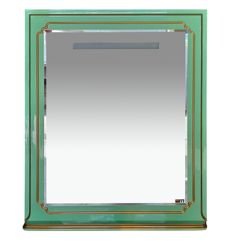 Зеркало с полкой Misty Praga 90 салатовое с патиной Л-Пра02090-073 - фото 1