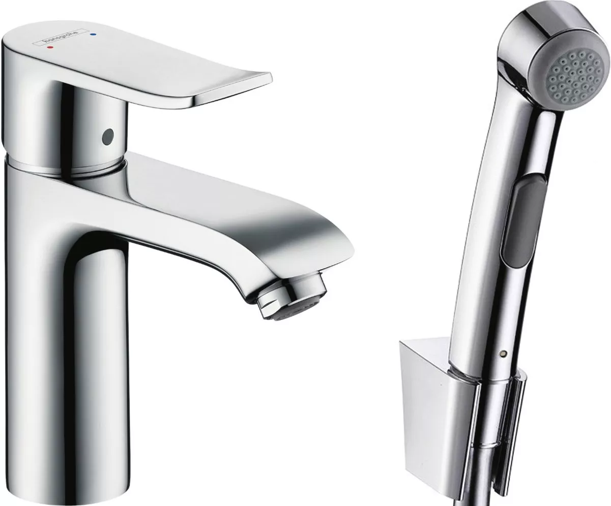 

Смеситель Hansgrohe Metris для раковины с гигиеническим душем 31285000