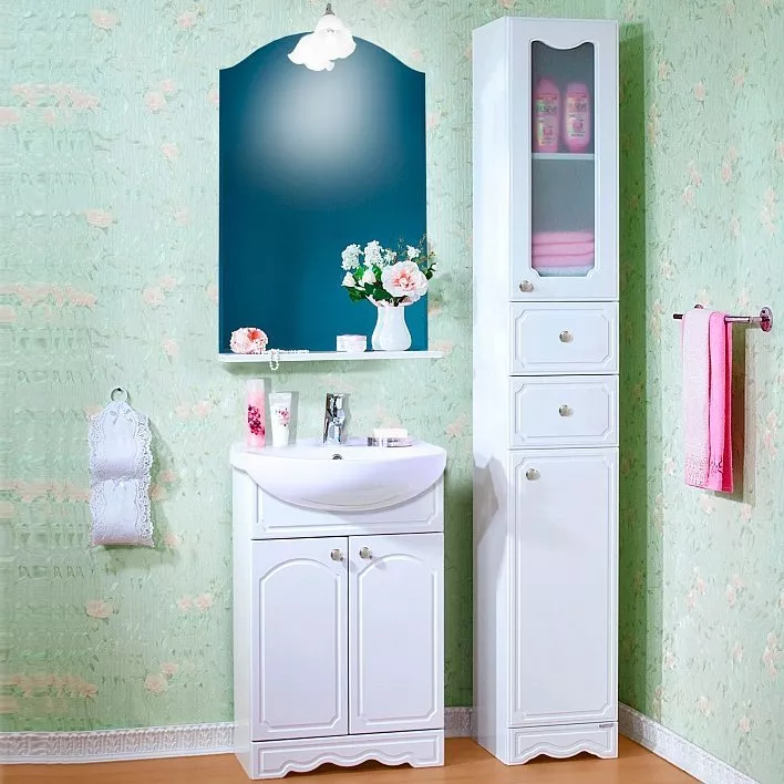 Мебель для ванной Бриклаер Лючия 55 белый глянец, цвет белый глянцевый - фото 1