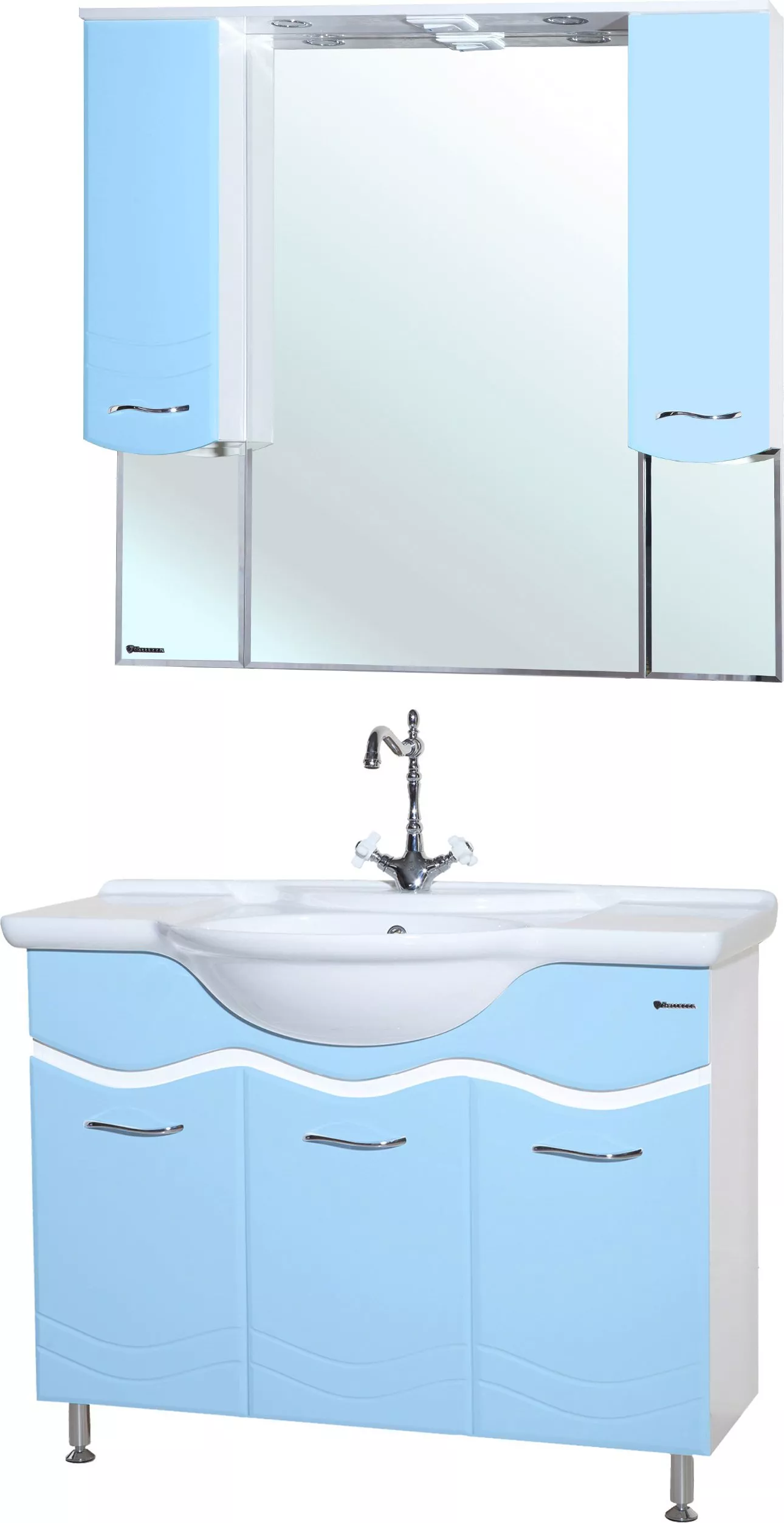 Мебель для ванной Bellezza Мари 105 белая/голубая, размер 106.5, цвет белый - фото 1