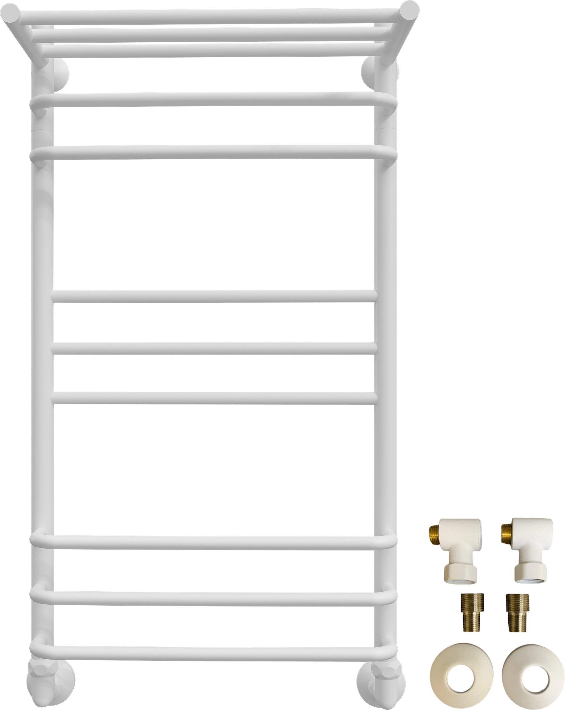 Полотенцесушитель водяной EWRIKA Сафо ИД1 100х50, белый, с полкой, с монтажным набором 586136 - фото 1
