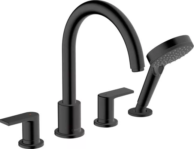 Смеситель Hansgrohe Vernis Blend 71456670 на борт ванны, черный, размер 10 - фото 1