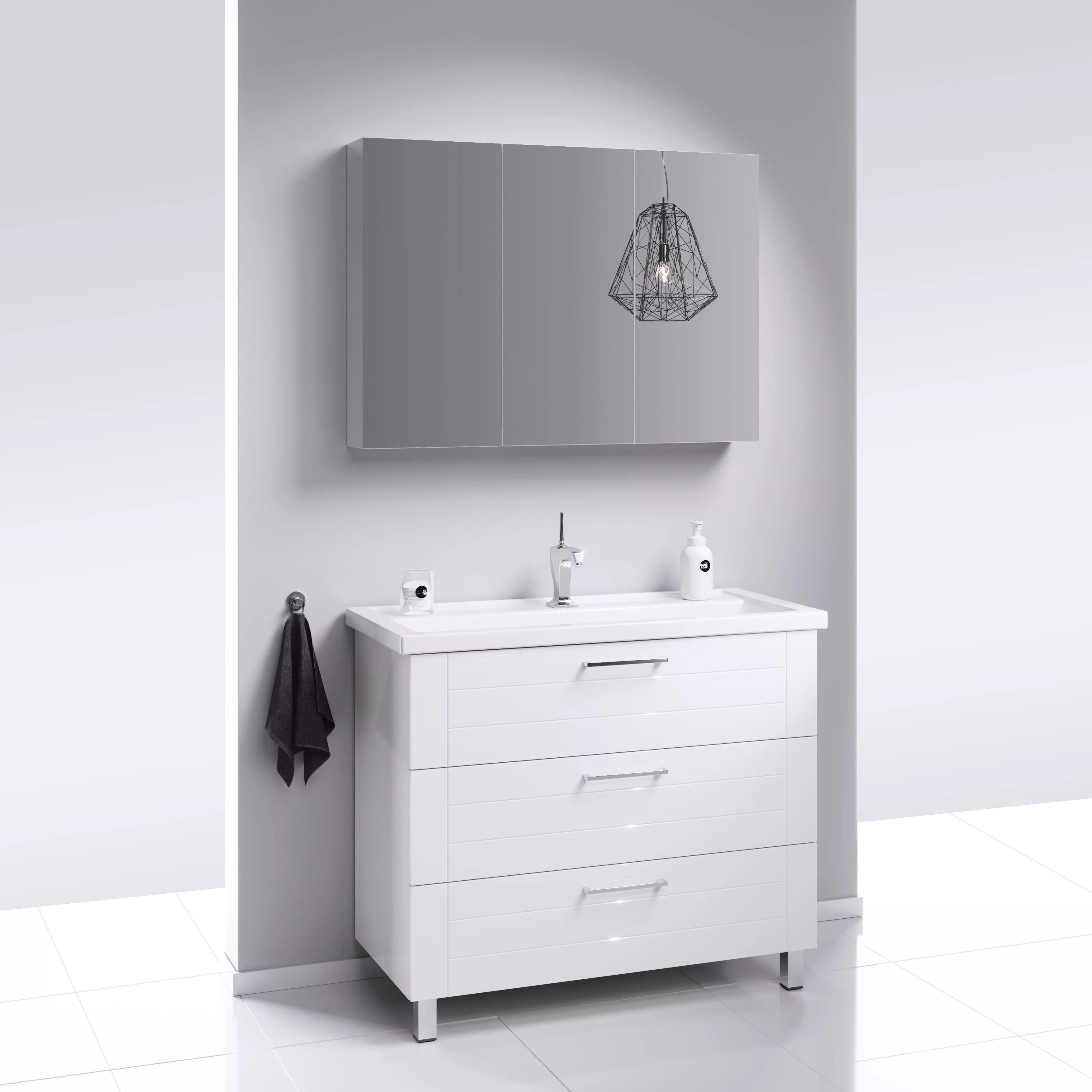Мебель для ванной Aqwella Manchester 100 напольная, цвет белый - фото 1