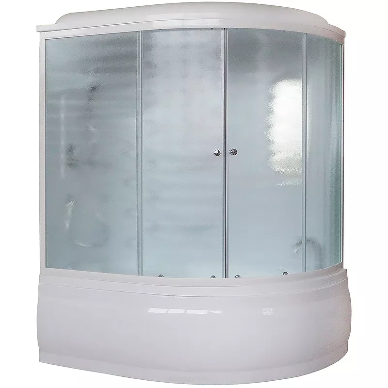 Душевая кабина Royal Bath 170х100 левая белая стекло матовое с гидромассажем