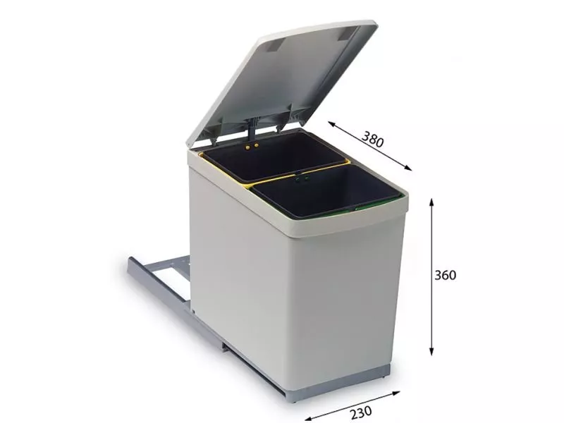 Система сортировки мусора ALBIO 10 2X7,5 L ALVEUS, 1090332 - фото 1