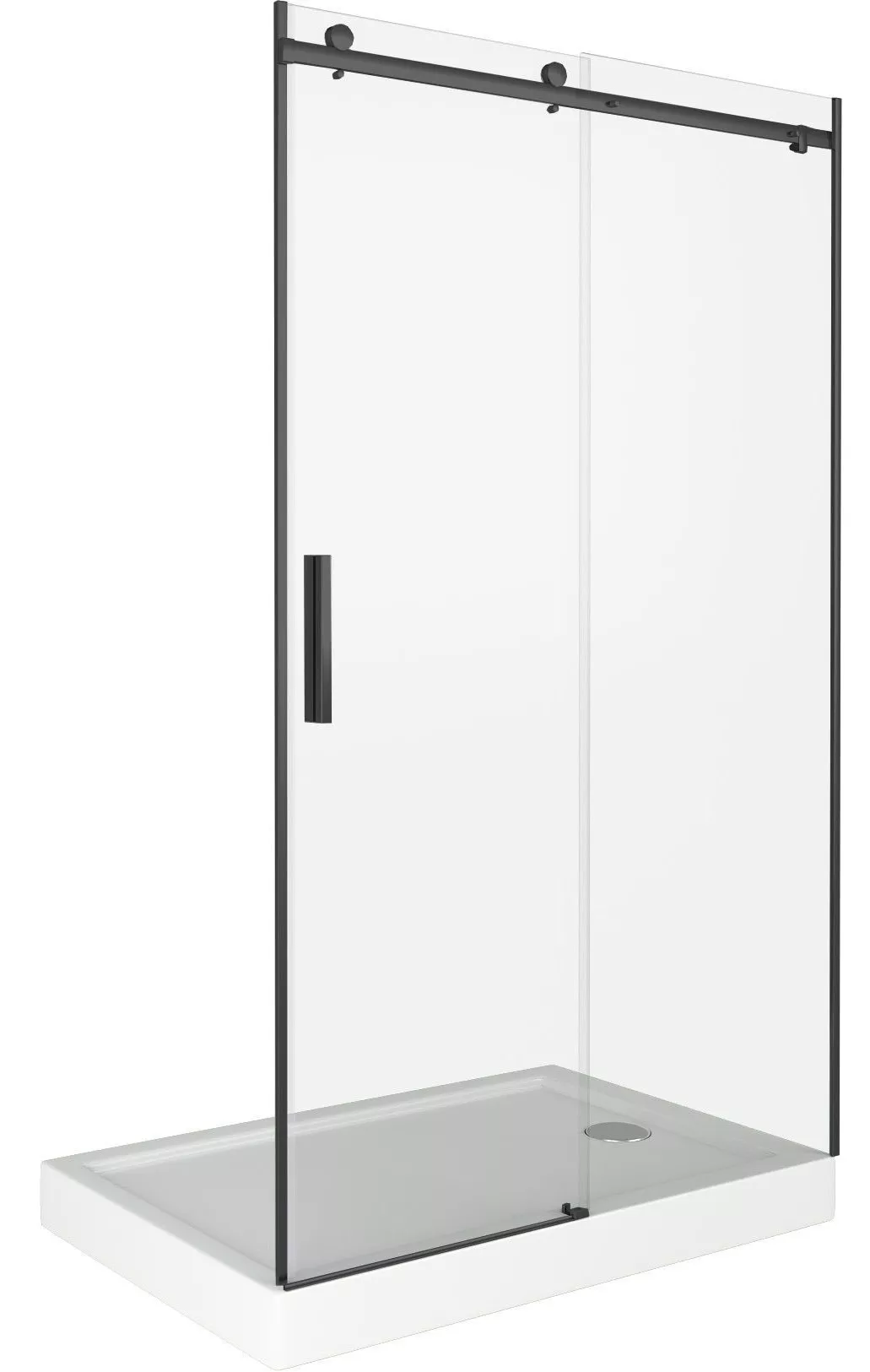 Душевая дверь в нишу Good Door Galaxy 150х195 профиль черный стекло прозрачное