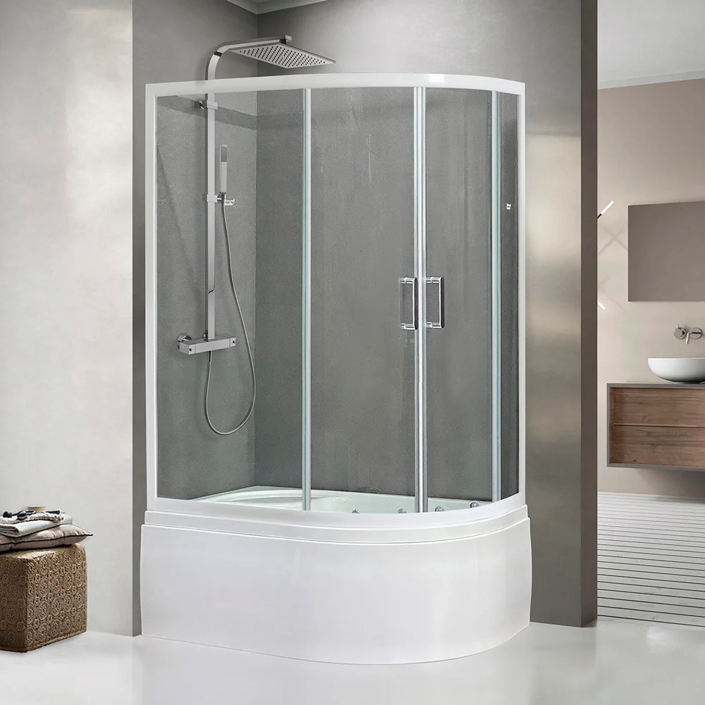 

Душевой уголок Royal Bath BK 120х80 L с поддоном профиль белый стекло прозрачное