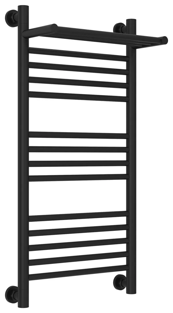 

Полотенцесушитель водяной Сунержа Богема 1П + 80x40, черный матовый, с полкой