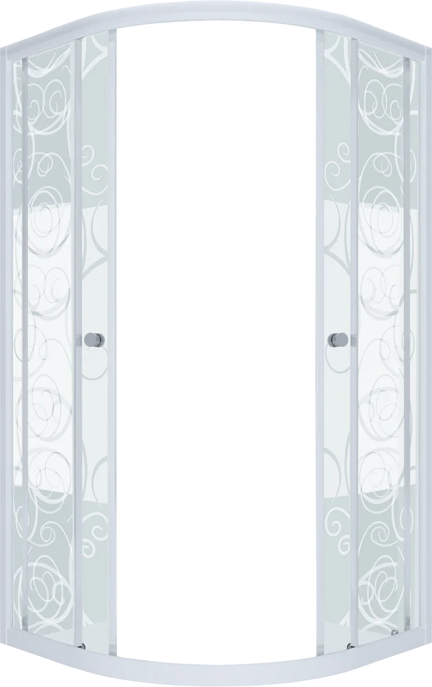 Душевой уголок Triton Стандарт 100х100 профиль белый стекло с узором Щ0000026697 - фото 1