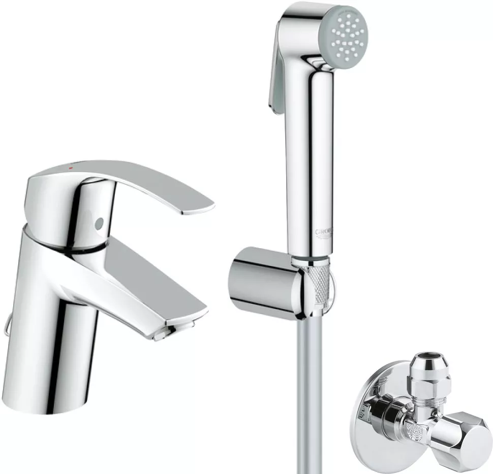 Смеситель Grohe Eurosmart New для раковины с гигиеническим душем 23124002 12754₽