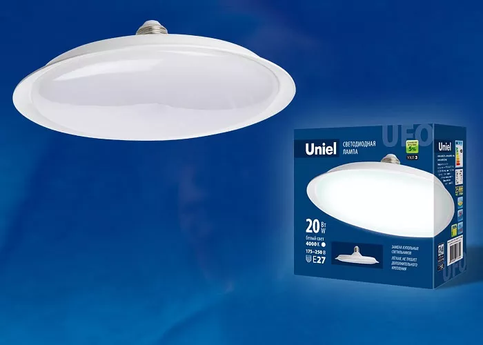 

Лампа светодиодная Uniel E27 20W 4000K матовая LED-U165-20W/4000K/E27/FR PLU01WH UL-00004571