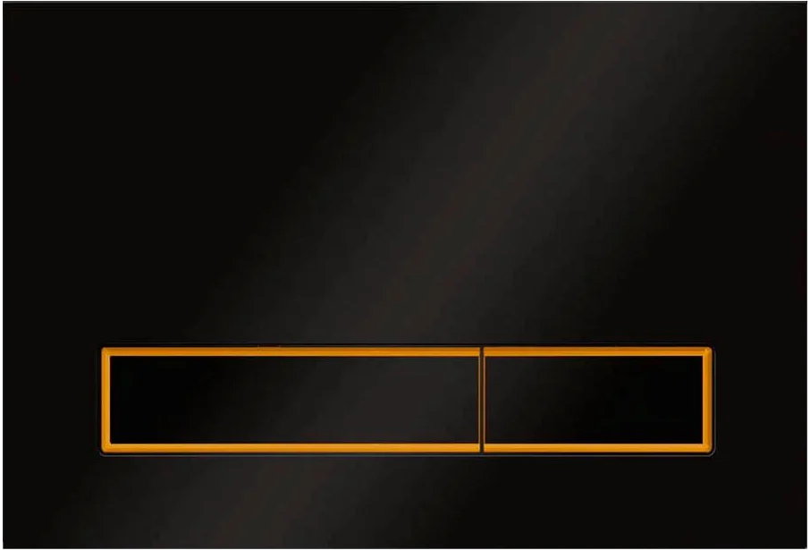 Клавиша смыва Veconi Square черный матовый - золото