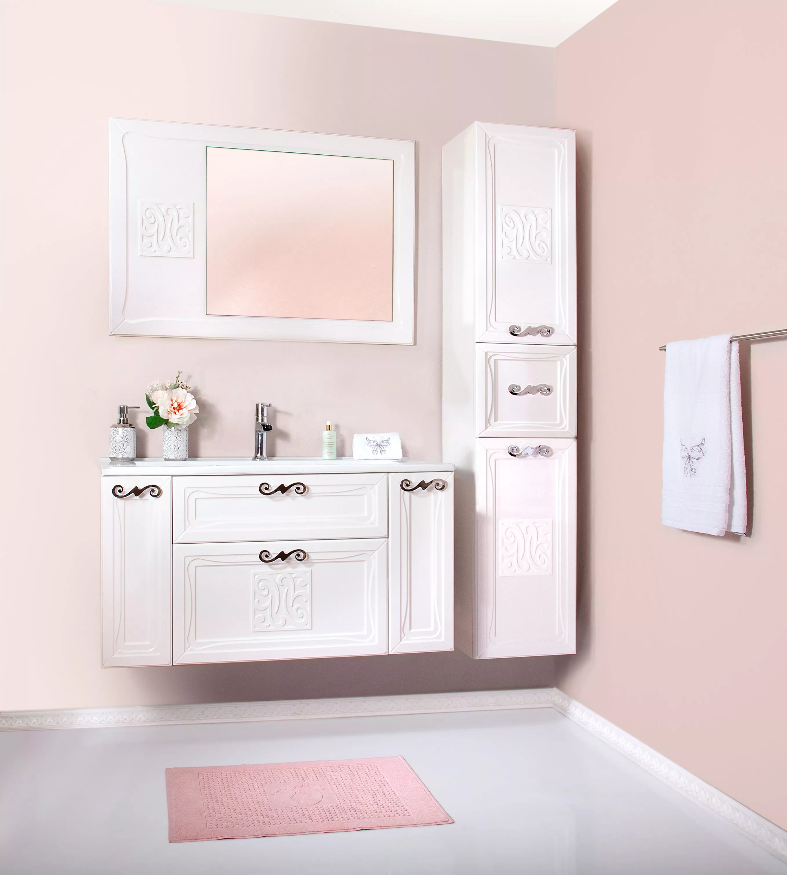 Мебель для ванной Бриклаер Адель 105, цвет белый - фото 1