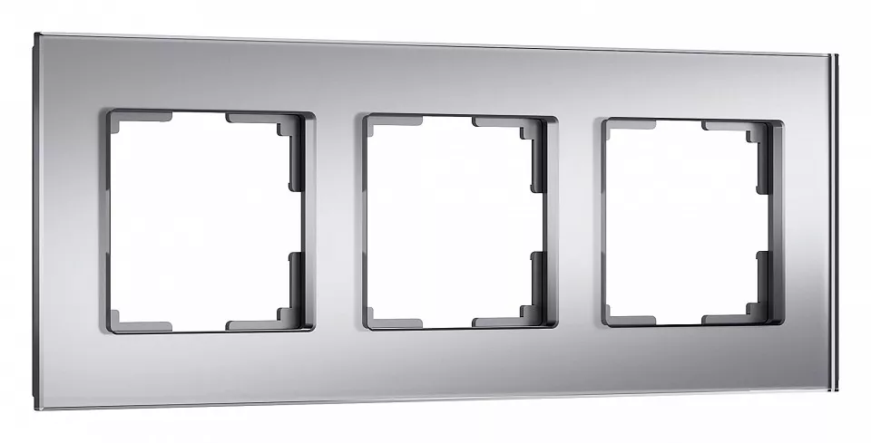 Рамка на 3 поста Werkel Senso серебряный soft-touch W0033106 - фото 1