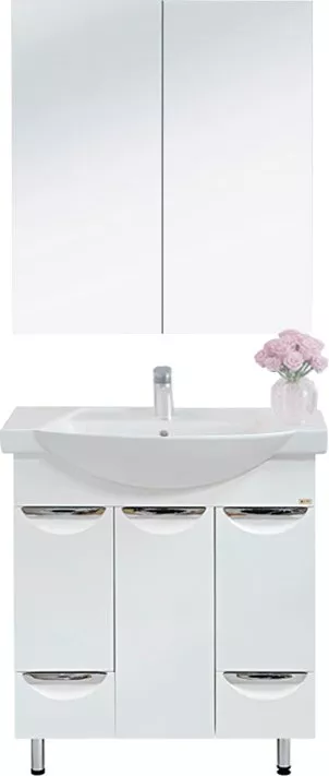 Мебель для ванной Misty Лаванда 75 с ящиками, цвет белый - фото 1