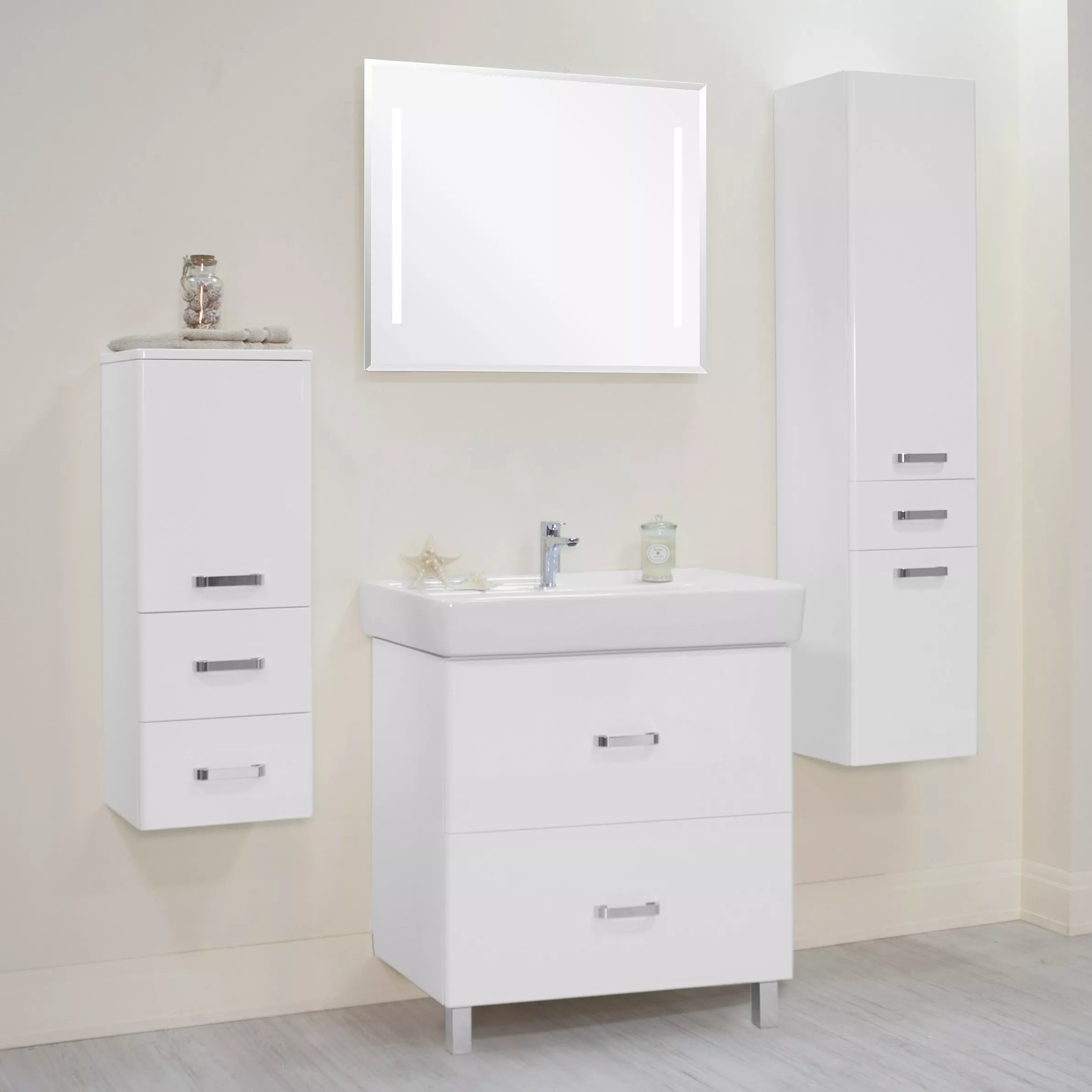 Мебель для ванной Акватон Америна Н 80 белая, размер 81.5, цвет белый - фото 1